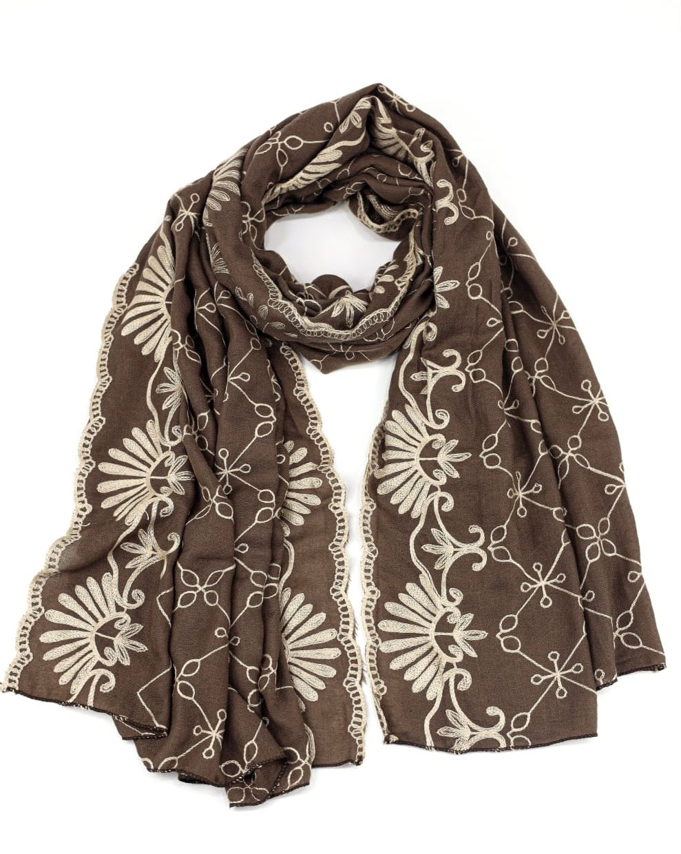 Cotton Mix Embroidery Hijab