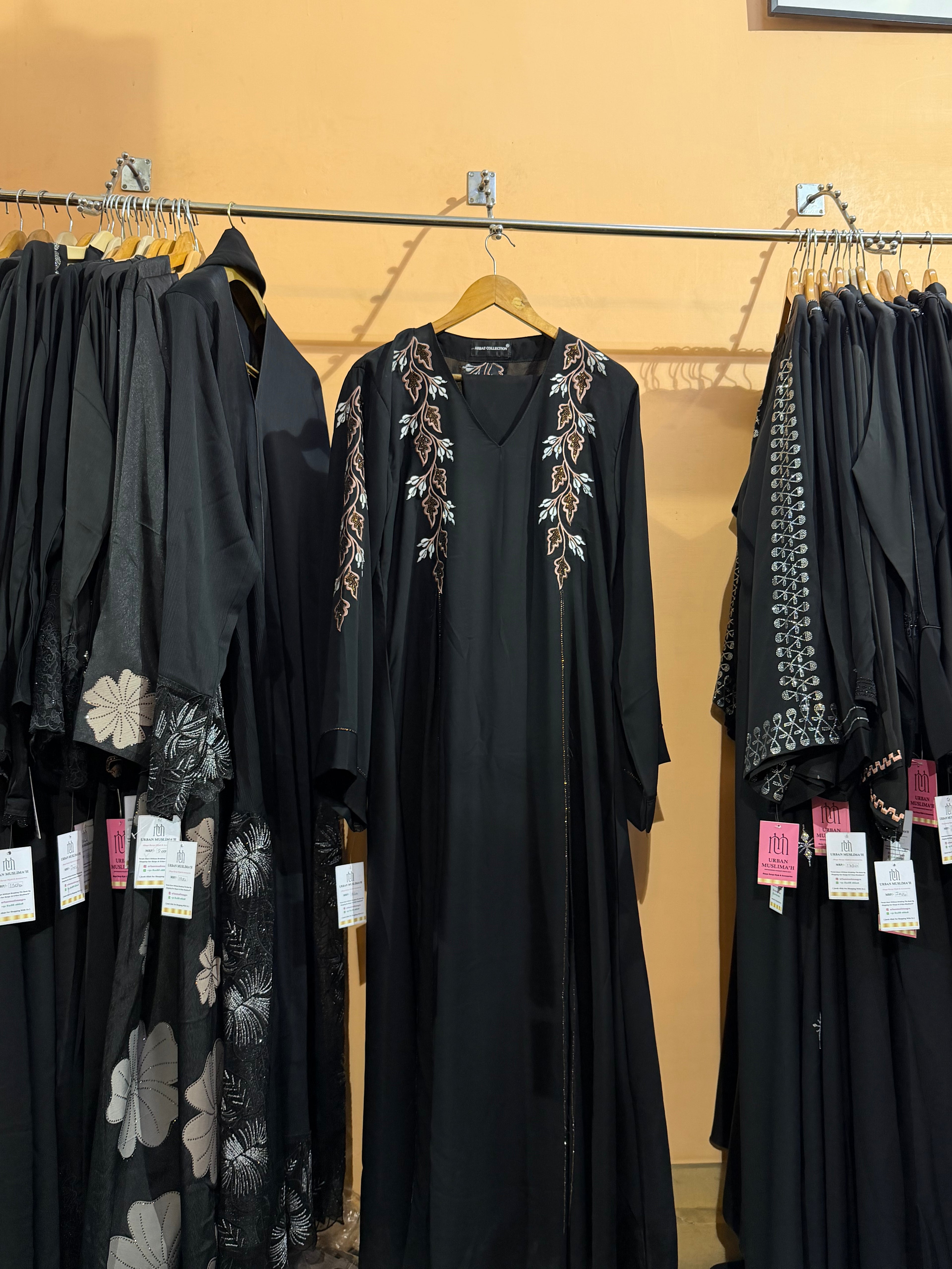 Embroidered Black Abaya