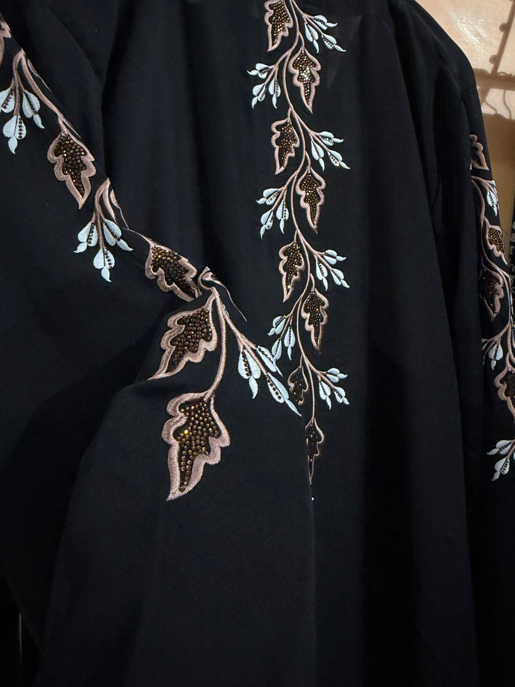 Embroidered Black Abaya