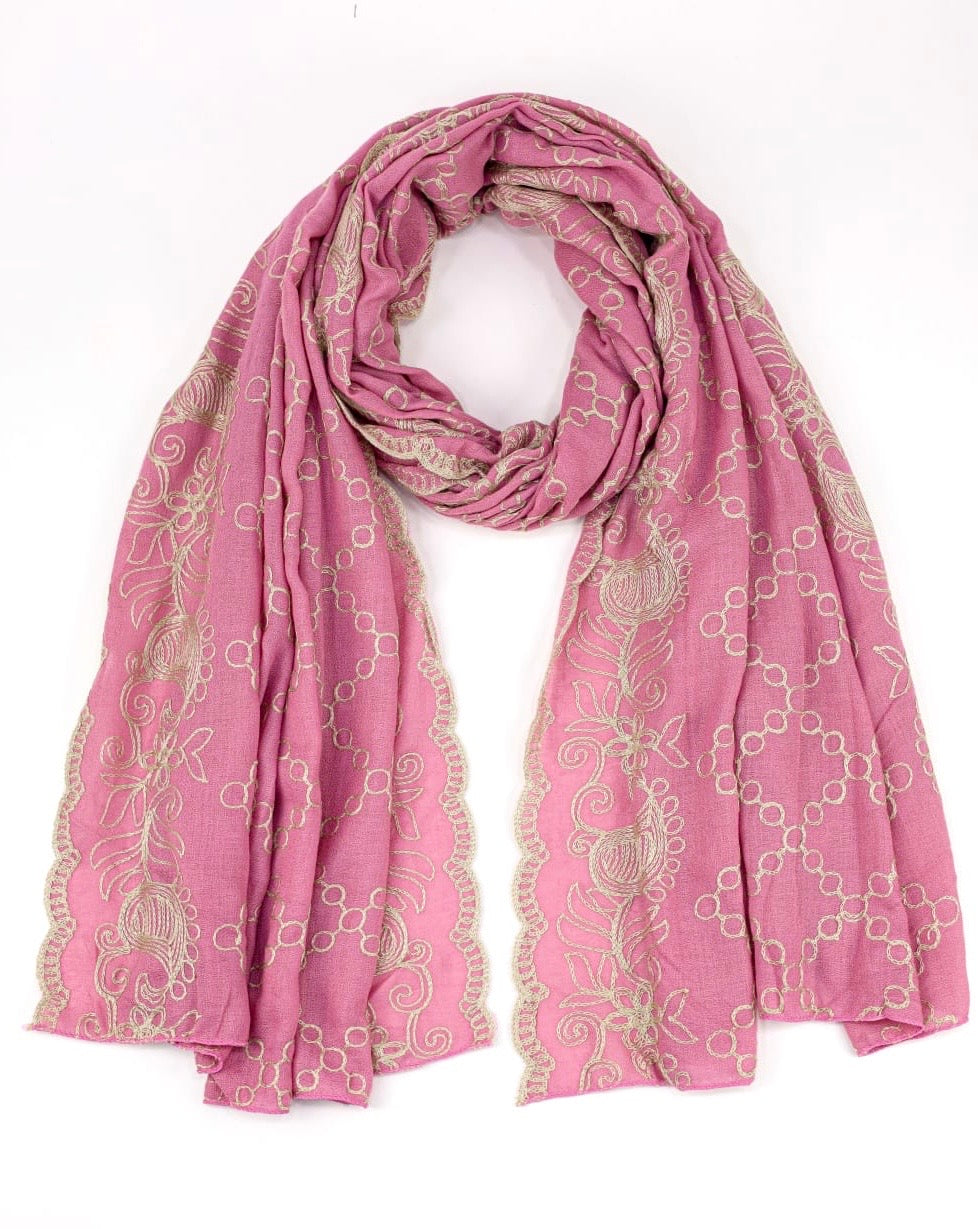 Embroidery Cotton Mix Hijab
