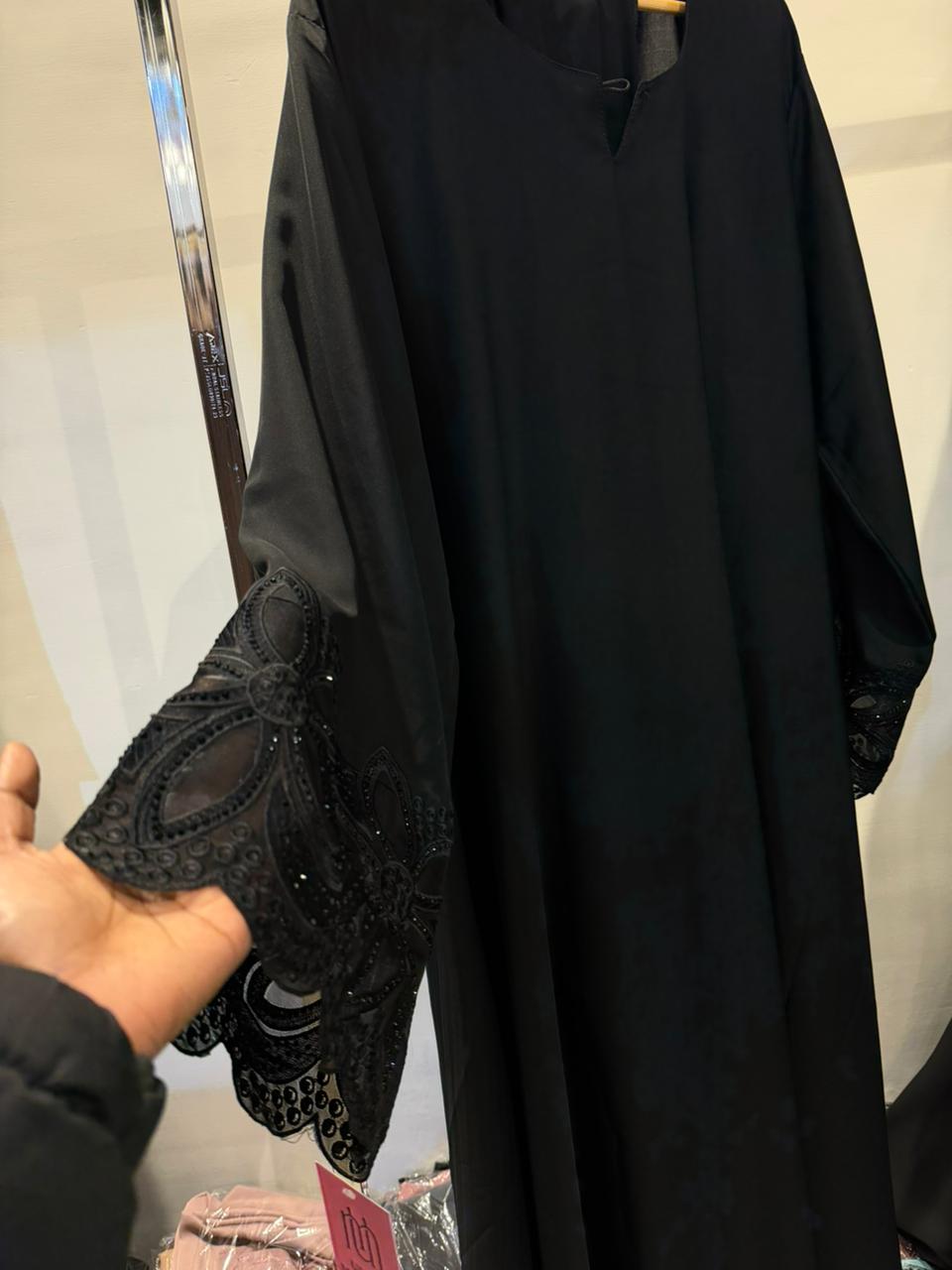 Z black Asteen Dupatta Abaya