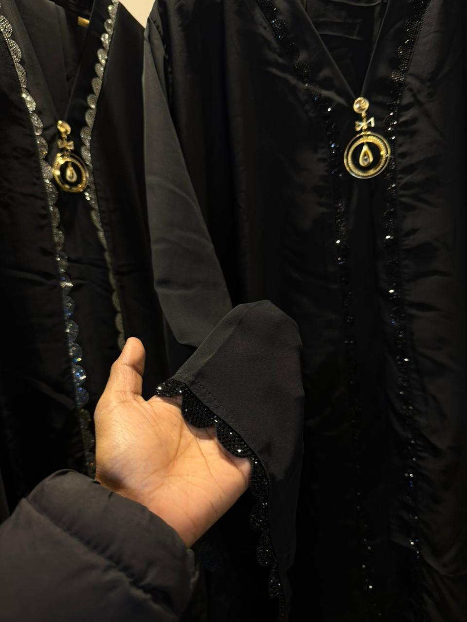 Z black Stone lace Abaya