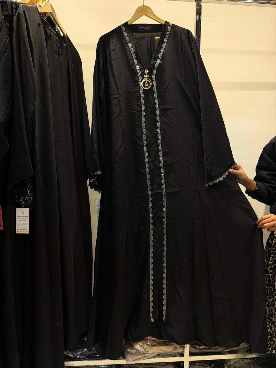 Z black Stone lace Abaya