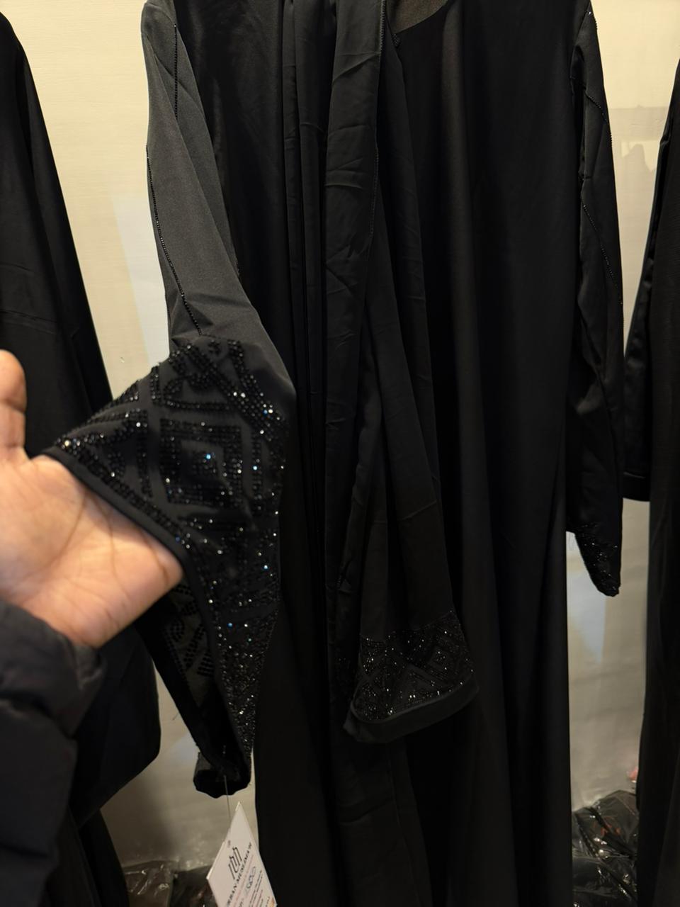 Nida black MC stone Burqa